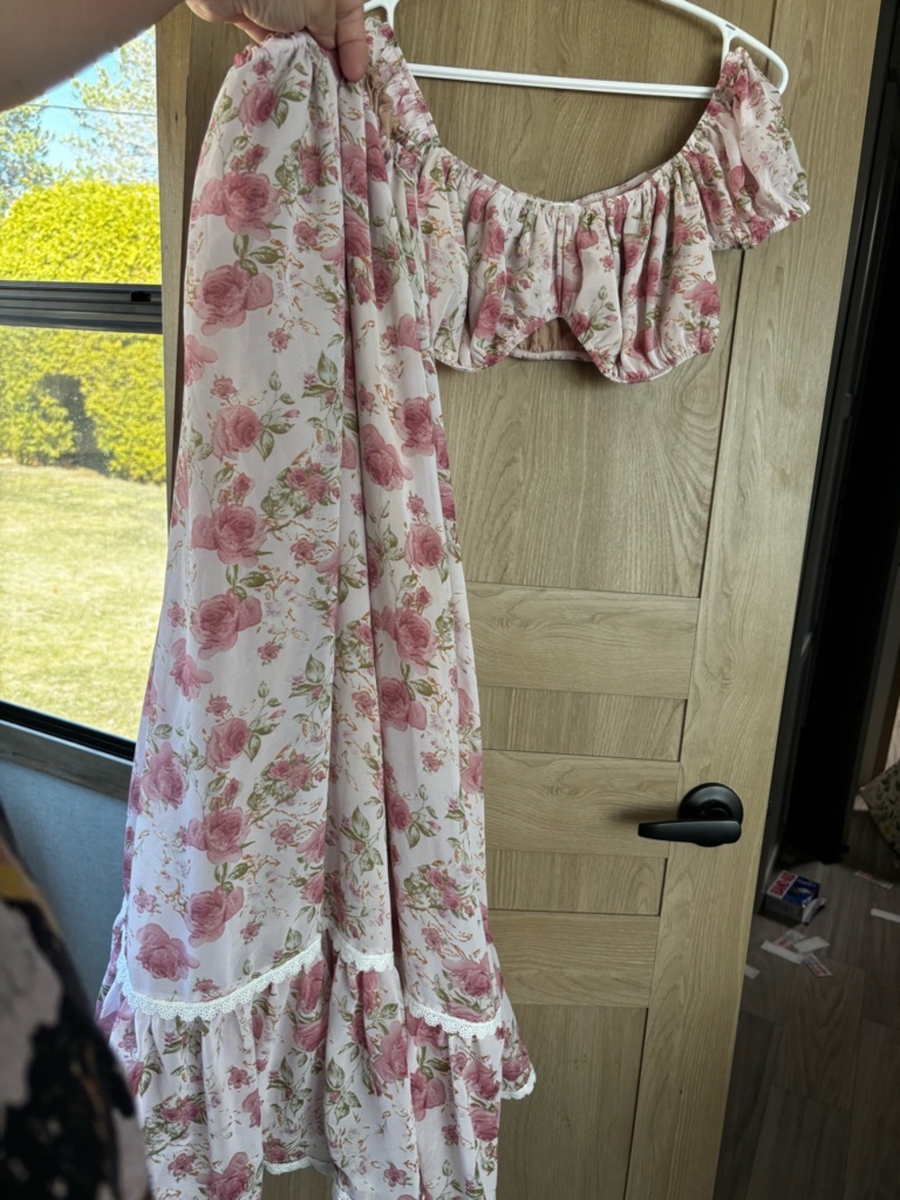 Adeirlina Verbena Dress 2pc Size L Floral Boho Garden Fairy Maxi Crop‎ Festival - Picture 3 of 3